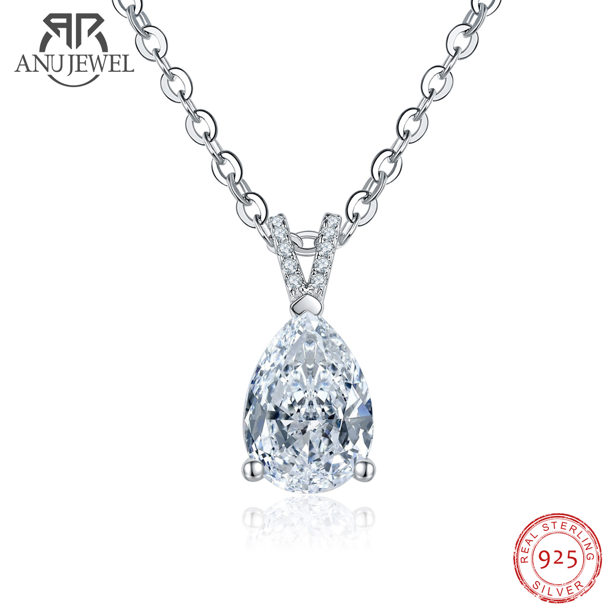 Ansi Chain - AnuJewel-Colgante de diamante de moissanita en