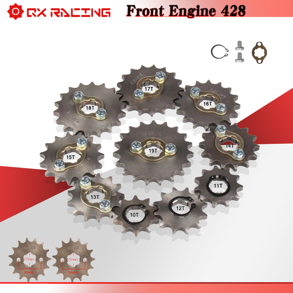 428 Chain - Piñón de motor delantero 17 20mm