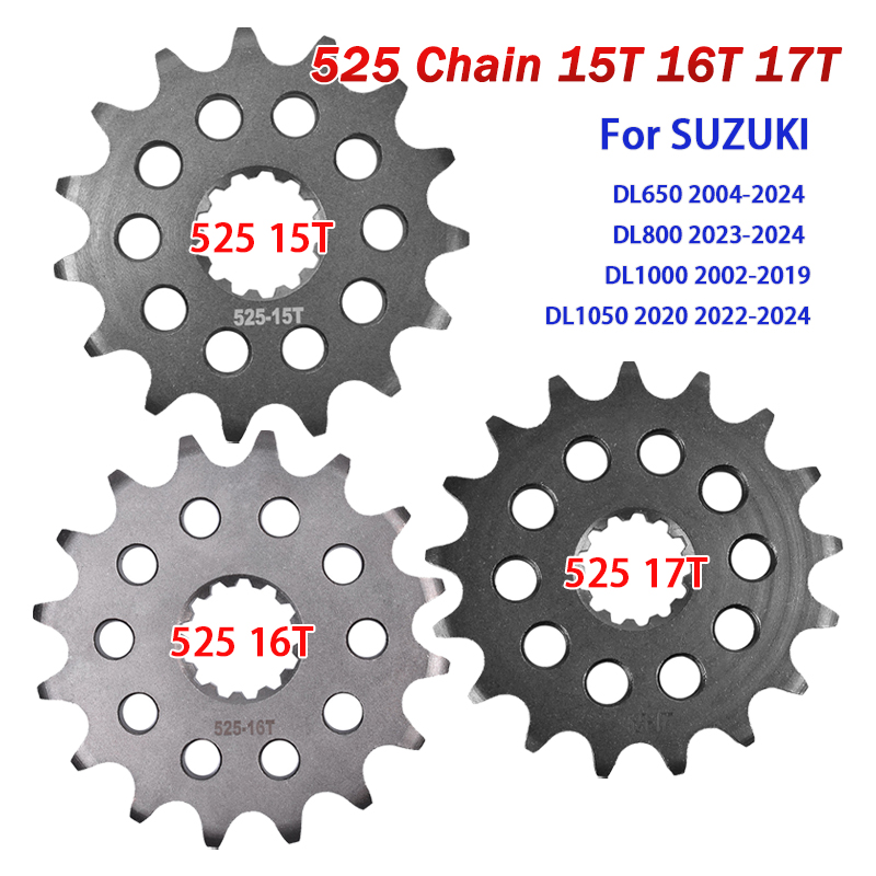 428 Chain - Piñón Delantero 525 15T 16T 17T